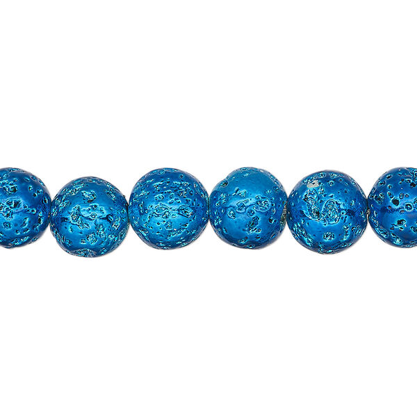 Lava rock 1pkg1, electrocoated round bead 15.5-16 inch 7-8mm image number 0