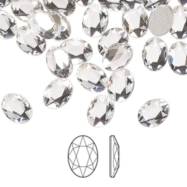 Flat back 6pk crystal foil back, Crystal Passions® 8x6mm oval 2603 image number 0