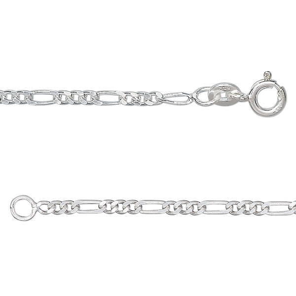 Chain, sterling silver, 2.1mm figaro, 36 inches. Sold individually. image number 0