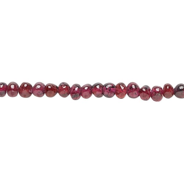 Rhodolite garnet 1pkg1, hand-cut uneven round bead 13 inch 3-4mm image number 0