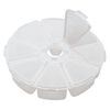 Organizer, clear plastic, 4x1 inches with 3/4 inch center hole, round with 8 compartments. Sold individually. image number 1