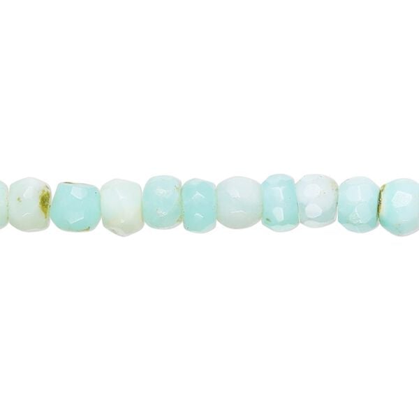 Blue opal 1pkg1, hand-cut faceted rondelle bead natural 8 inch 5x3mm-6x5mm image number 0