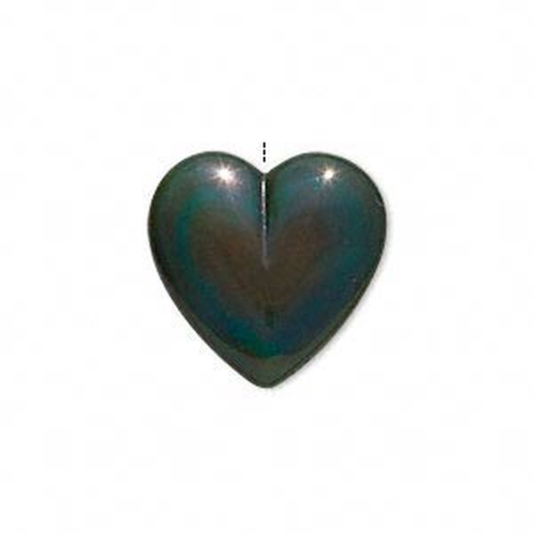Rainbow obsidian 1pkg1, half-drilled heart drop natural 20mm image number 0