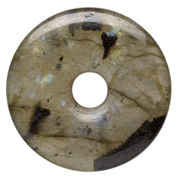 Labradorite 1pkg1, donut focal natural 25mm image number 0