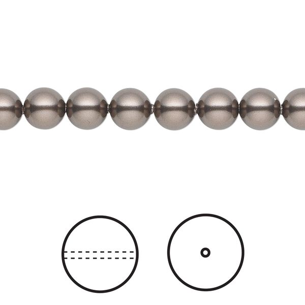 Pearl 500pk brown, Swarovski® 6mm round 5810 image number 0