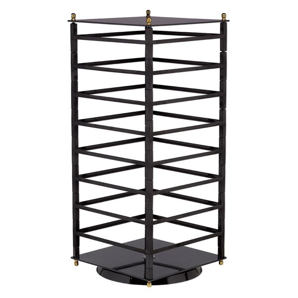 Display, acrylic, black, 23.5 x 10.25 x 10.25 inch revolving square. Sold individually. image number 0