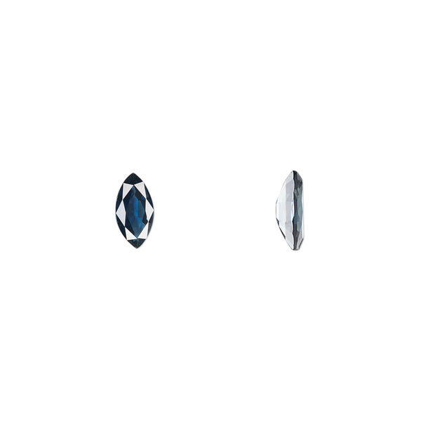 Blue sapphire 1pkg1, hand-cut faceted marquise gem 8x4mm image number 0