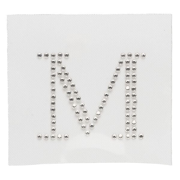 Iron-on transfer 1pk crystal clear, Preciosa Czech crystal 42x33.5mm "M" image number 0