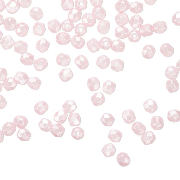 Bead 1pkg1200 (1 mass), Czech fire-polished dipped décor glass, pearlescent light. image number 0