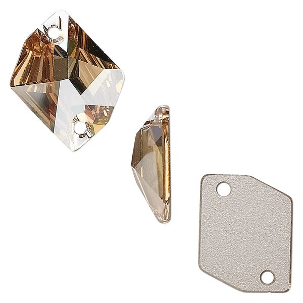 Sew-on 1pk crystal golden shadow foil back, Crystal Passions® 20x16mm cosmic 3265 image number 0