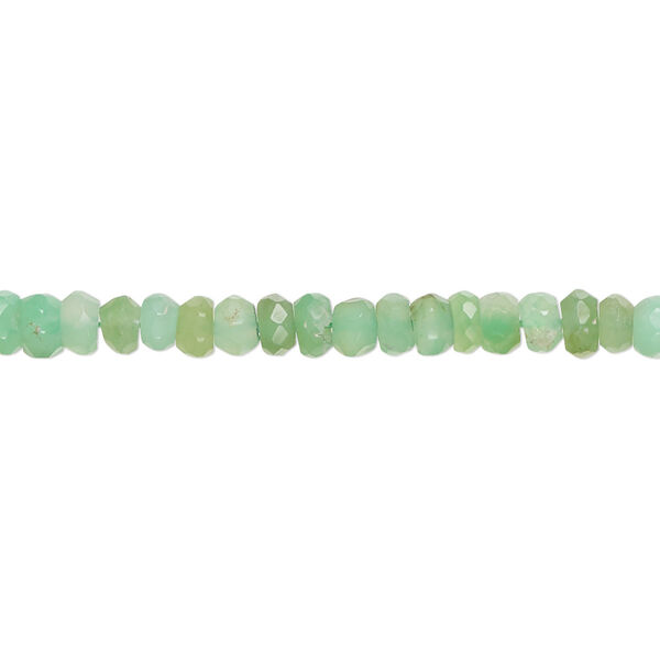 Chrysoprase 1pkg1, hand-cut faceted rondelle bead natural 13 inch 4x2mm-5x3mm image number 0