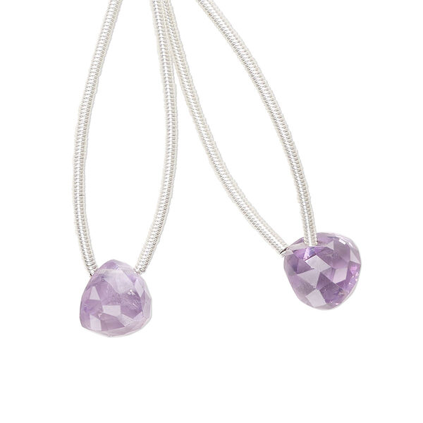 Amethyst 1pkg2, hand-cut top-drilled faceted trillion bead natural 8x8mm image number 0