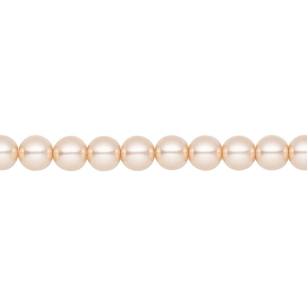 Pearl 50pk peach, Preciosa Czech crystal 5mm round image number 0