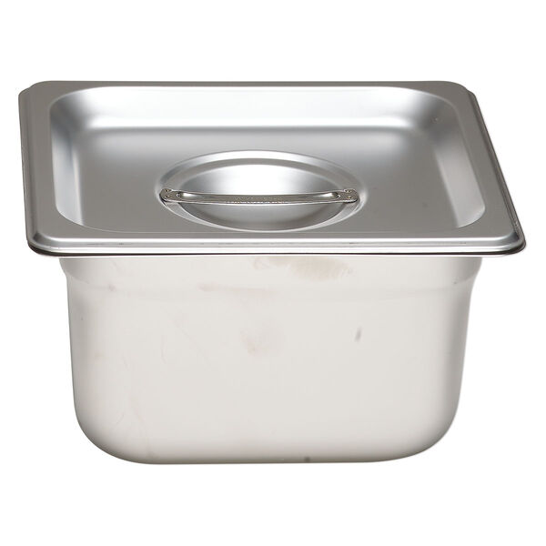 Storage container, stainless steel, 7 x 6-1/2 x 4 inches with lid. Sold per 2-piece set. image number 0