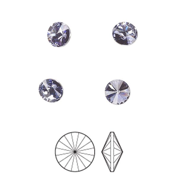 Chaton 288pk tanzanite foil back, Preciosa MAXIMA Czech crystal rhinestone 6.14-6.32mm rivoli SS29 image number 0