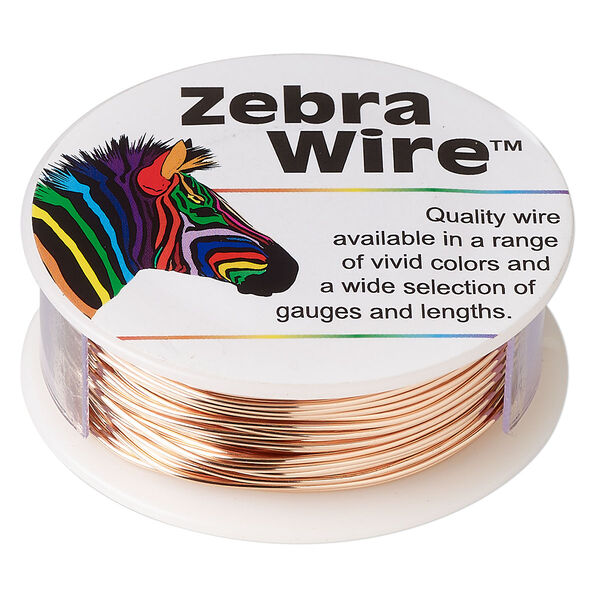 Wire, Zebra Wire™, natural copper, round, 20 gauge. Sold Sold per 1/4-pound spool, approximately 26 yards (24 meters). image number 0