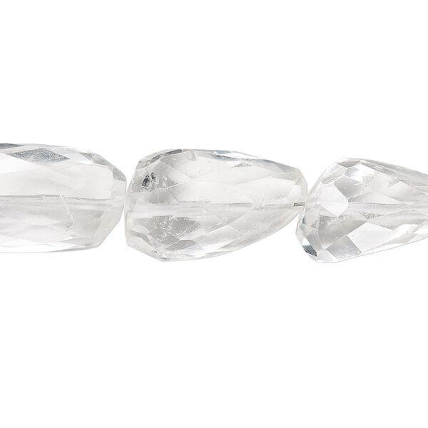 Quartz crystal 1pkg1, hand-faceted nugget bead natural 7 inch small to large image number 0