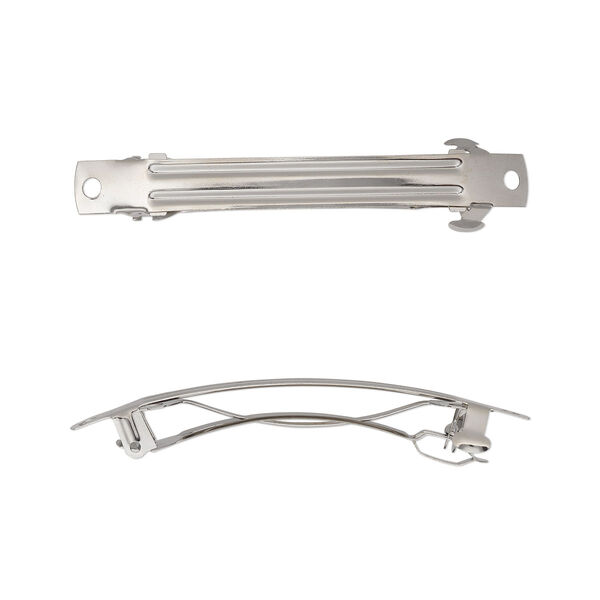 Barrette, nickel-plated steel, 3 x 1/3 inches with 2 holes. Sold per pkg of 100. image number 0