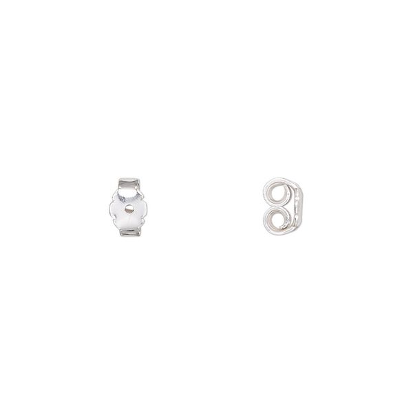 Earnut 1pkg6 sterling silver-filled, 6x4mm rectangle, 3 pair image number 0