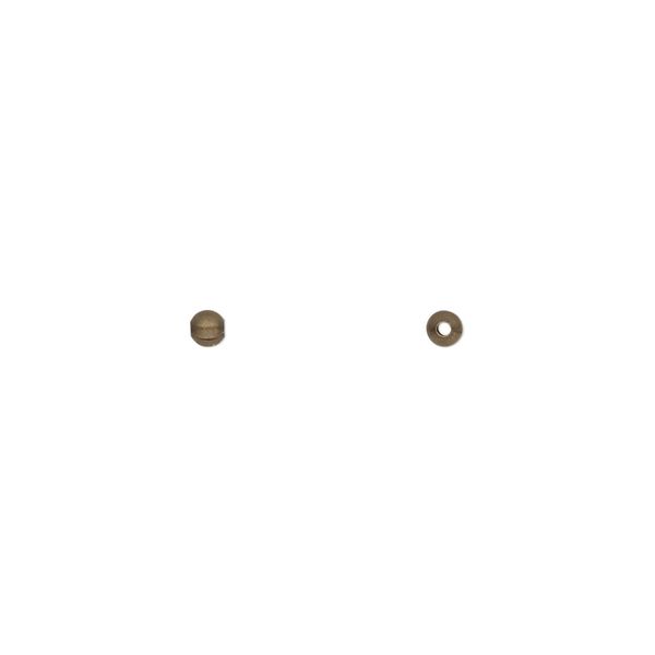 Bead, antique gold-plated brass, 2.5mm round. Sold per pkg of 100. image number 0