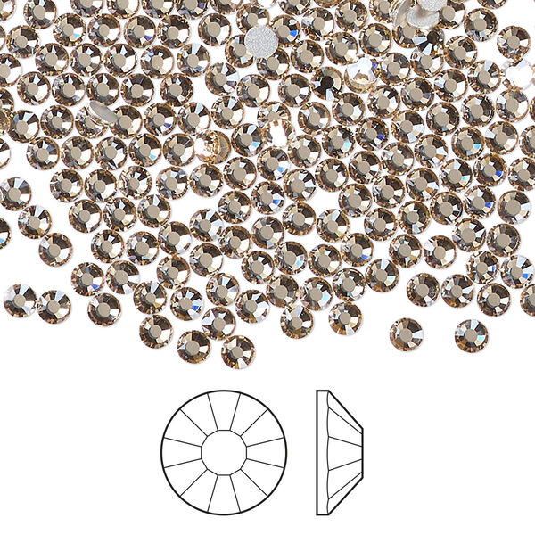 Flat back 144pk crystal honey foil back, Preciosa Viva 12® Czech crystal rhinestone 2.7-2.9mm chaton rose round SS10 image number 0