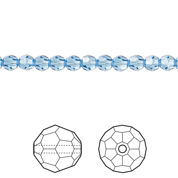 Bead 144pk cool blue, Crystal Passions® Regenerated 4mm round 5000 image number 0