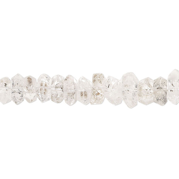 Quartz crystal 1pkg1, hand-cut double point bead natural 15 inch 6x3mm-9x4mm image number 0