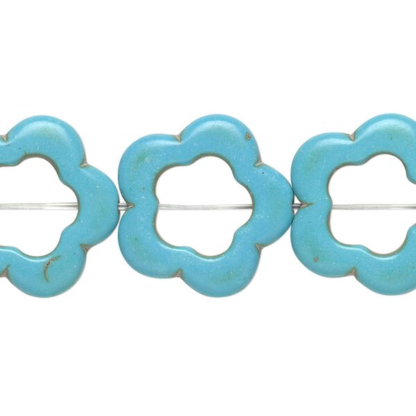 Magnesite 1pkg1, open flower bead 13 inch 18-20mm image number 0