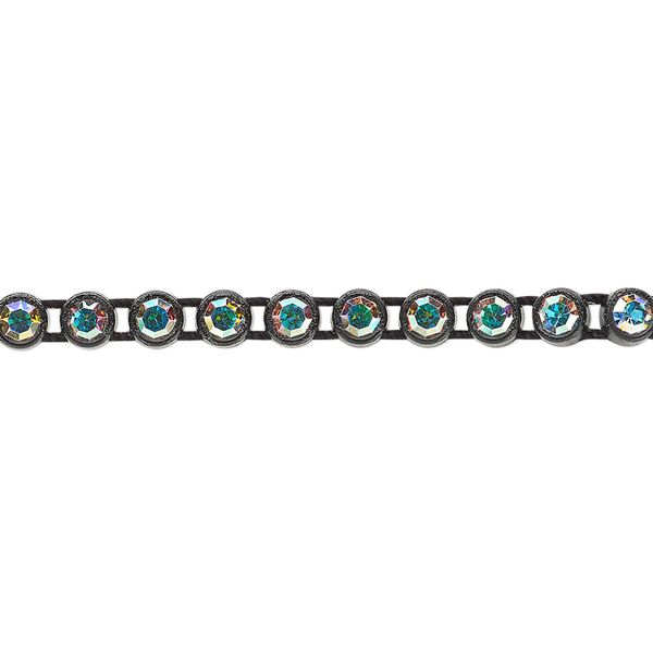 Banding 1pk black and crystal AB, Preciosa optima Czech crystal 4mm round 1 meter image number 0