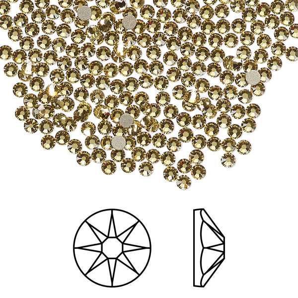 Flat back 144pk dark jonquil foil back, Crystal Passions® Regenerated 2.1-2.3mm round SS7 2058 image number 0