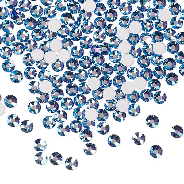 Flat back 144pk blue violet AB foil back, Preciosa MAXIMA Czech crystal rhinestone 3-3.2mm chaton rose round SS12 image number 0