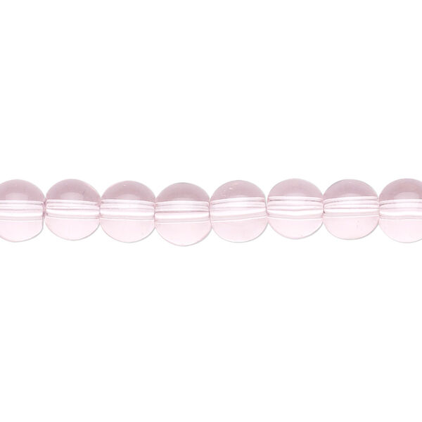 Bead, glass, pink, 6mm round. Sold per 36-inch strand. image number 0