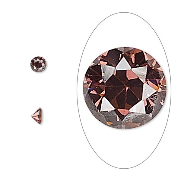 Gem, cubic zirconia, alexandrite purple, 4mm faceted round, Mohs hardness 8-1/2. Sold per pkg of 5. image number 0