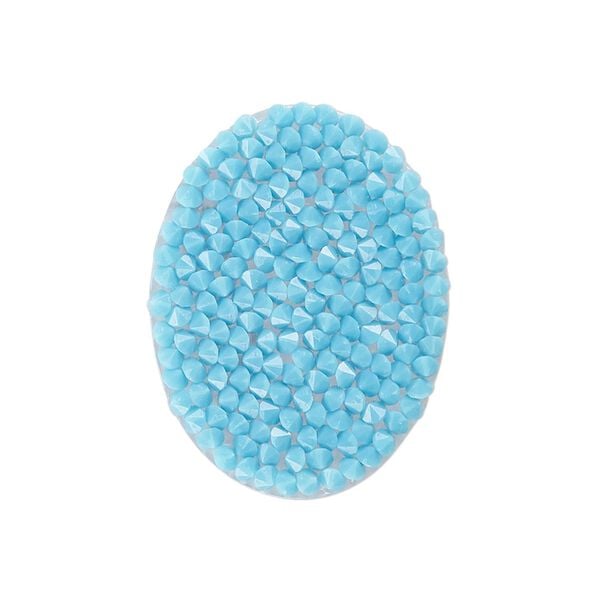 Iron-on transfer 1pk turquoise, Crystal Passions® 29x22mm oval 707487 image number 0