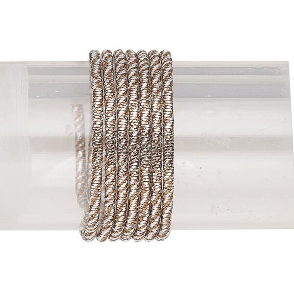 French wire, anodized copper, brown and silver, 1.5mm tube. Sold per 20-gram pkg. image number 0
