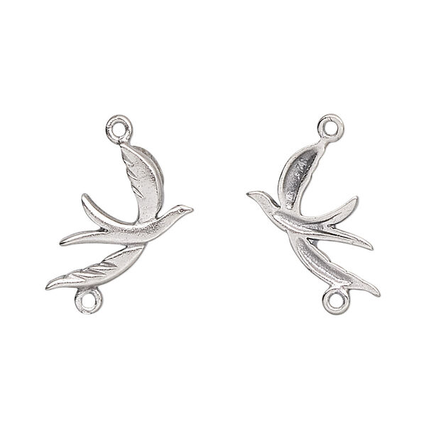 Link, sterling silver, 20x12mm peace dove. Sold individually. image number 0
