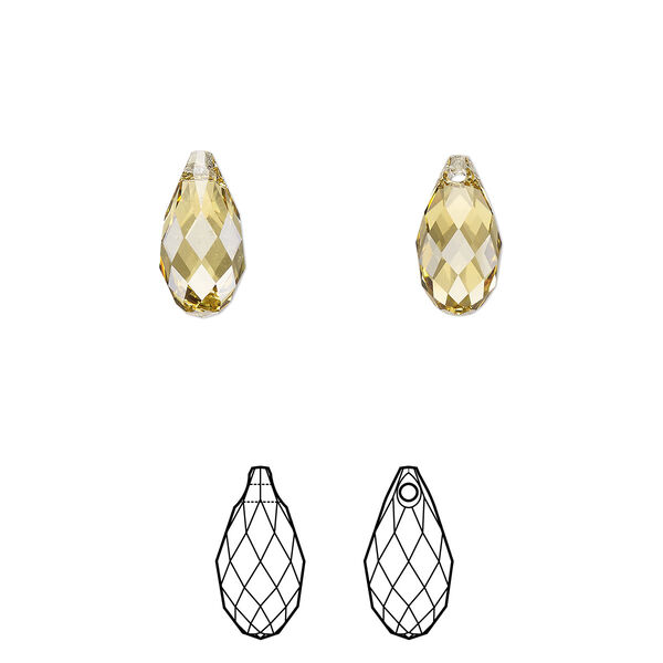 Briolette 1pkg144 dark jonquil, Swarovski® ReCreated™ 11x5.5mm pendant drop 6010 image number 0