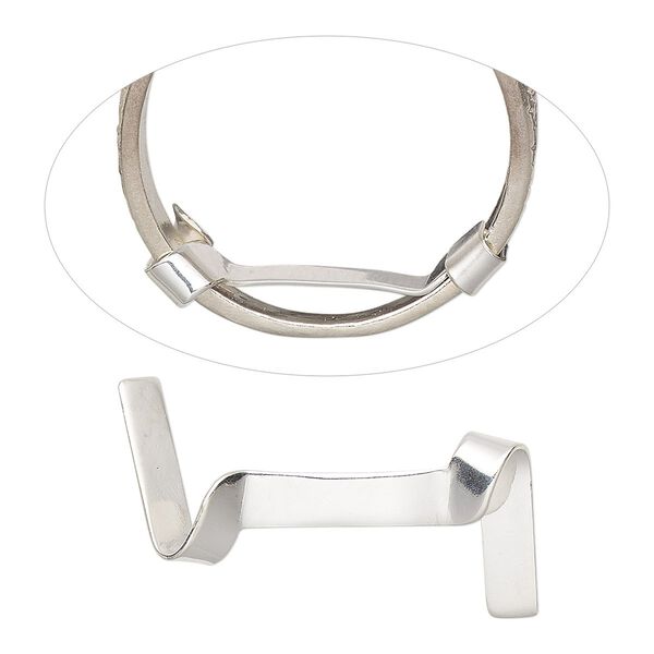Ring guard, sterling silver, 3mm wide, fits up to 7.5mm wide shanks. Sold per pkg of 2. image number 0