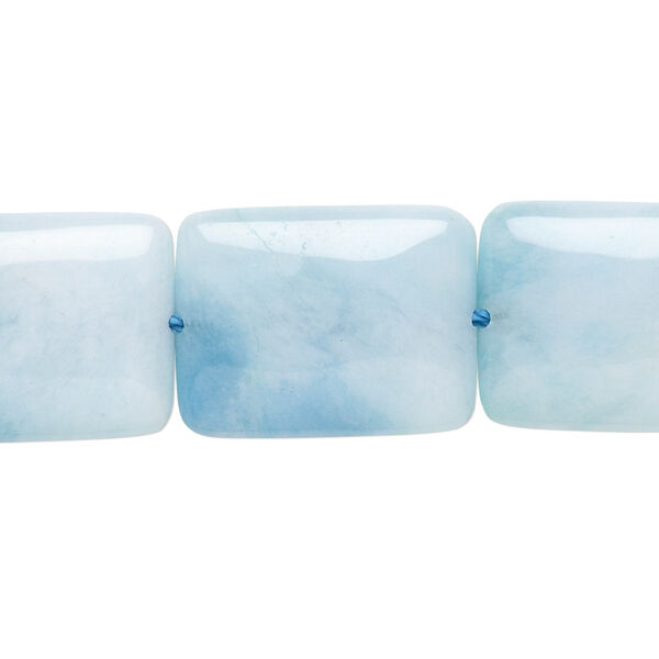 "Larimar" 1pkg1, puffed rectangle bead 8 inch 20x15mm image number 0