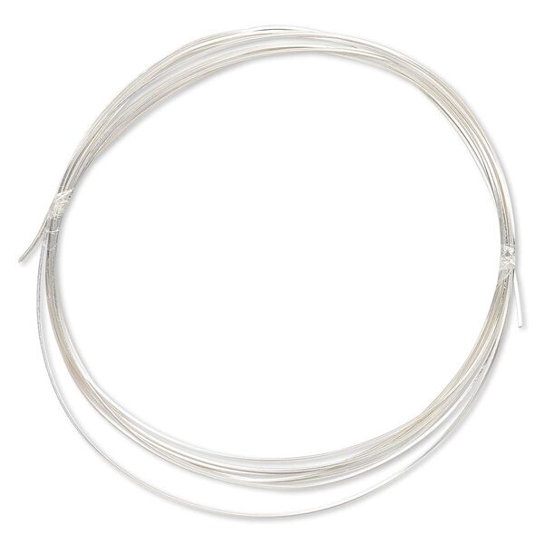 Wire, sterling silver-filled, half-hard, square, 24 gauge. Sold per 5-foot spool. image number 0