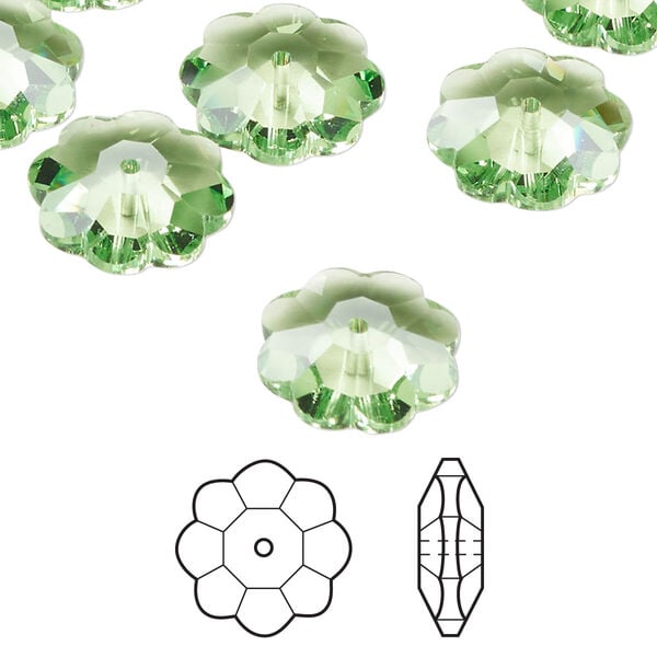 Margarita 144pk peridot, Swarovski® ReCreated™ 14mm flower bead 3700 image number 0