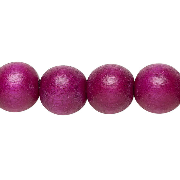 Bead, Taiwanese cheesewood (dyed / waxed), dark purple, 11-12mm round. Sold per pkg of (2) 15-1/2" to 16" strands. image number 0