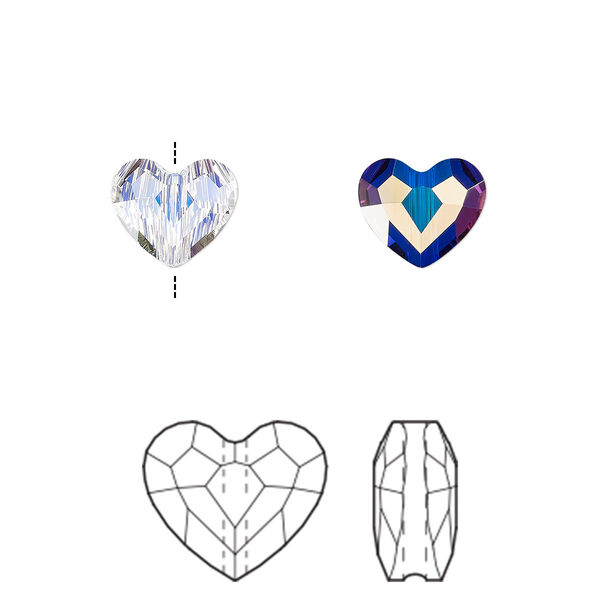 Bead 144pk crystal AB, Swarovski® 8mm love 5741 image number 0