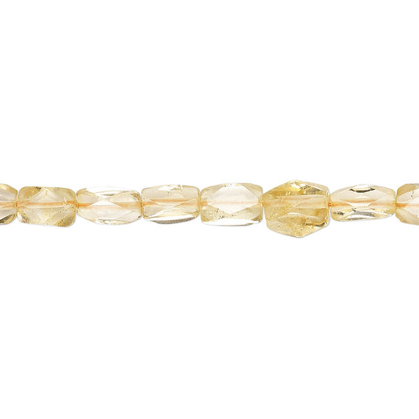 Citrine 1pkg1, hand-cut faceted rectangle bead 15.5-16 inch 5x4mm-8x6mm image number 0
