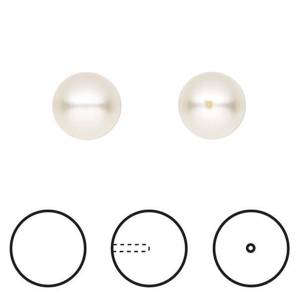 Pearl 4pk light creamrose, Crystal Passions® 10mm round 5818 image number 0