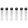 Vial, acrylic, clear and black, 4 x 3/4 inches with twist-off cap. Sold per pkg of 6. image number 1