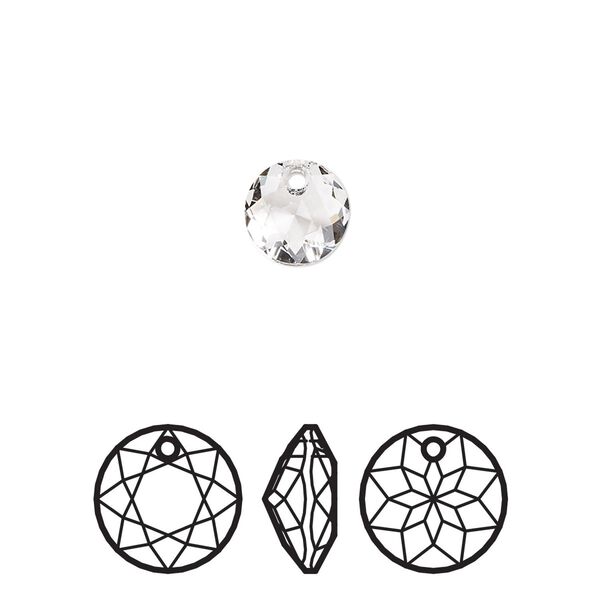 Drop 72pk crystal, Swarovski® 8mm pendant classic cut 6430 image number 0