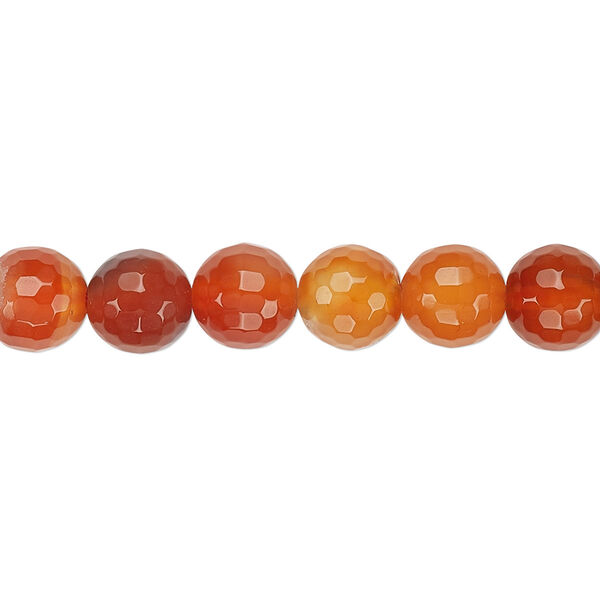 Red agate 1pkg1, faceted round bead 15 inch 8-9mm image number 0