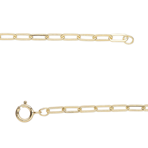 Chain, 14Kt gold-filled, 2.6mm long cable, 18 inches with springring clasp. Sold individually. image number 0