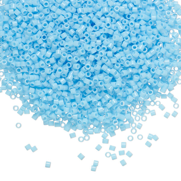 Seed bead, Delica®, glass, pkg/250g, #15 round, opaque turquoise blue (DBS-0725). image number 0